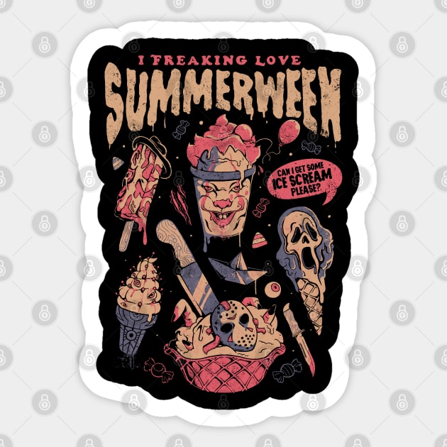 Summerween - Funny Goth Horror Movies Halloween Gift Sticker by eduely